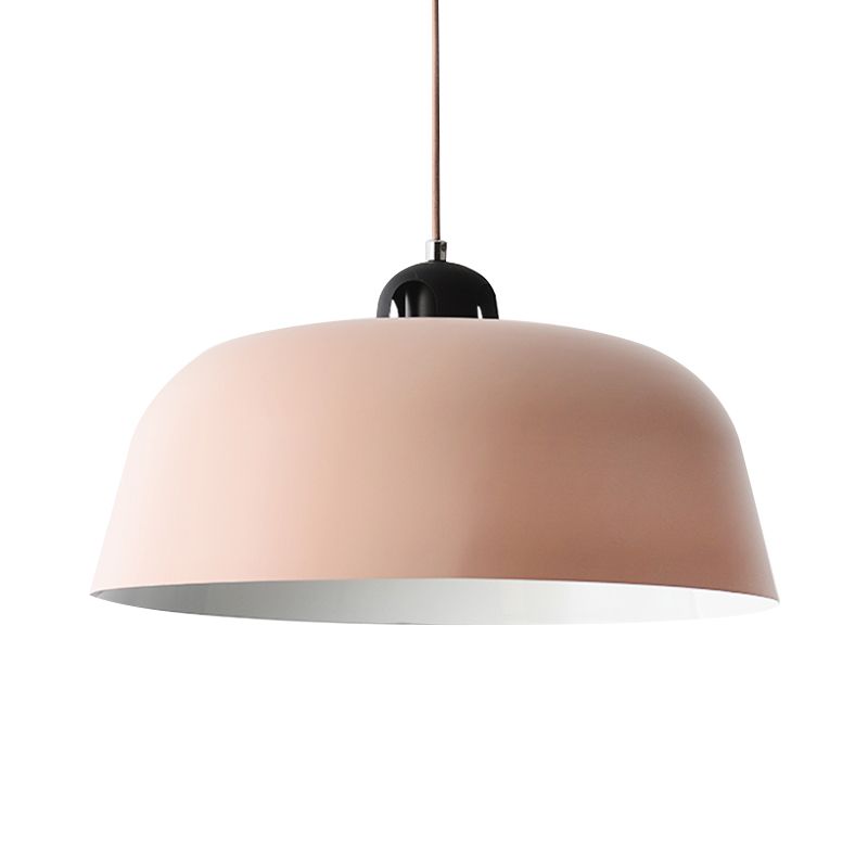 Luce a sospensione a forma di barattolo macaron fienile 1 lampada a soffitto in metallo chiaro in blu/verde/giallo/rosa per bagno in camera infermieristica