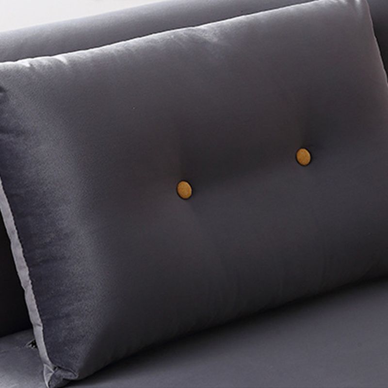 Cushion Back Futon Sofa Bed Pillow Included Sleeper Sofa with Gold Leg