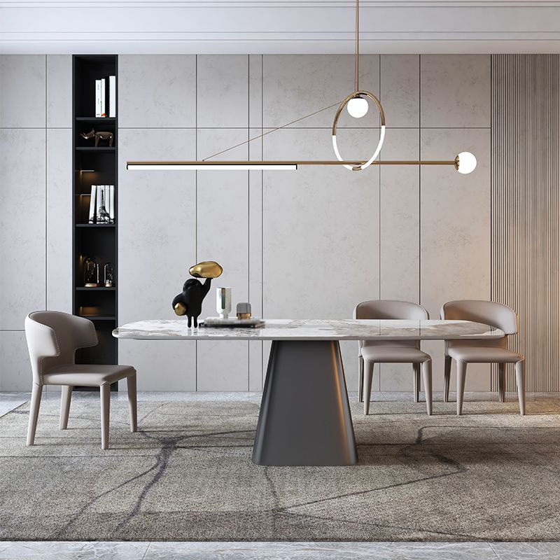 Modern Rectangle Dinette Set 1/3/4/7 Pieces Sintered Stone Top Dining Table Set