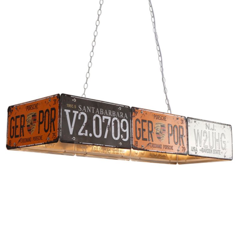 Geometric Chandelier Light Fixture Retro Industrial Style Metal Pendant Lighting for Bar