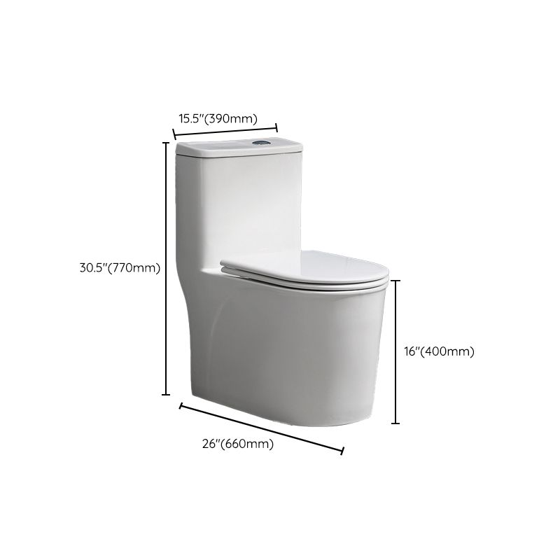 White Toilet Glazed Surface Modern All-In-One Toilet Bowl for Bathroom