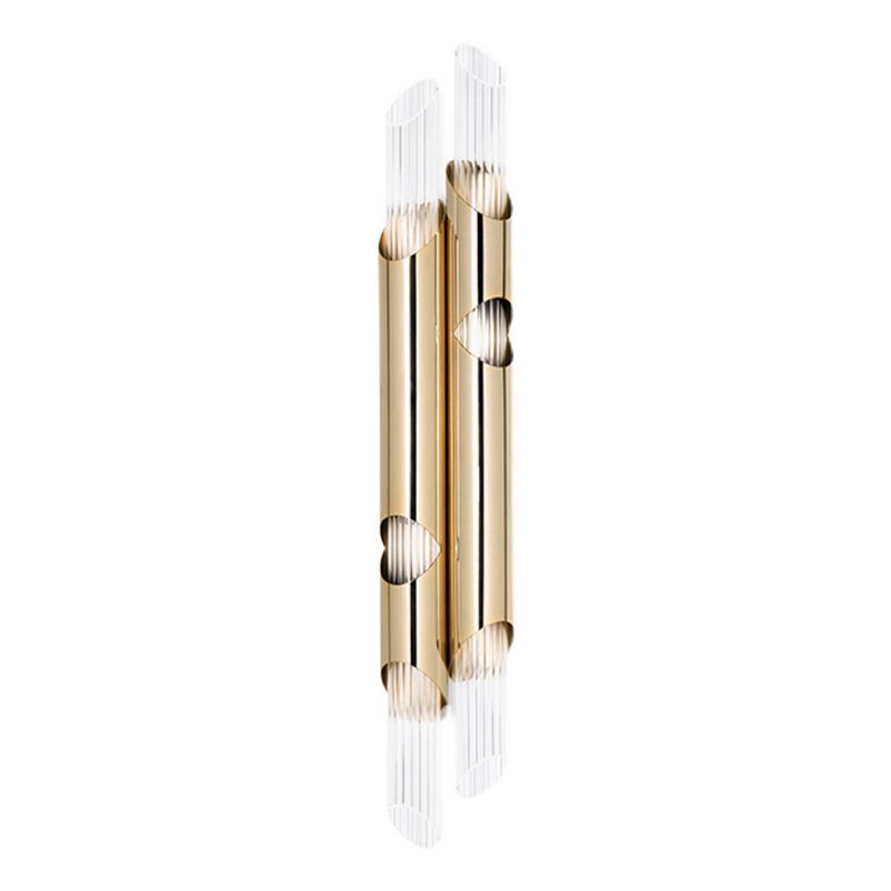 Linear Shape Metal Vanity Light Modern Style Multi Lights Vanity Light Fixture in Gold
