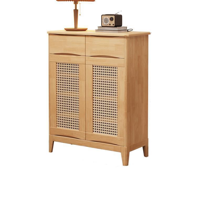 40.15" Tall 2/3 - Door Accent Cabinet Rubberwood Cabinet in Brown/Natural