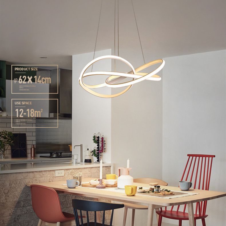 Lampada lampadina a LED contemporanea lampadario a pendente lampadario attorcigliato con tonalità metallica