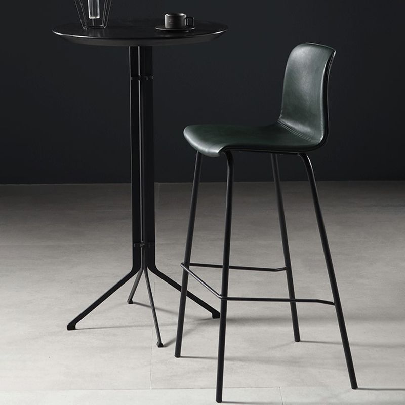 Industrial Indoor Bucket Counter Bar Stool Footrest Faux Leather Bar Stool