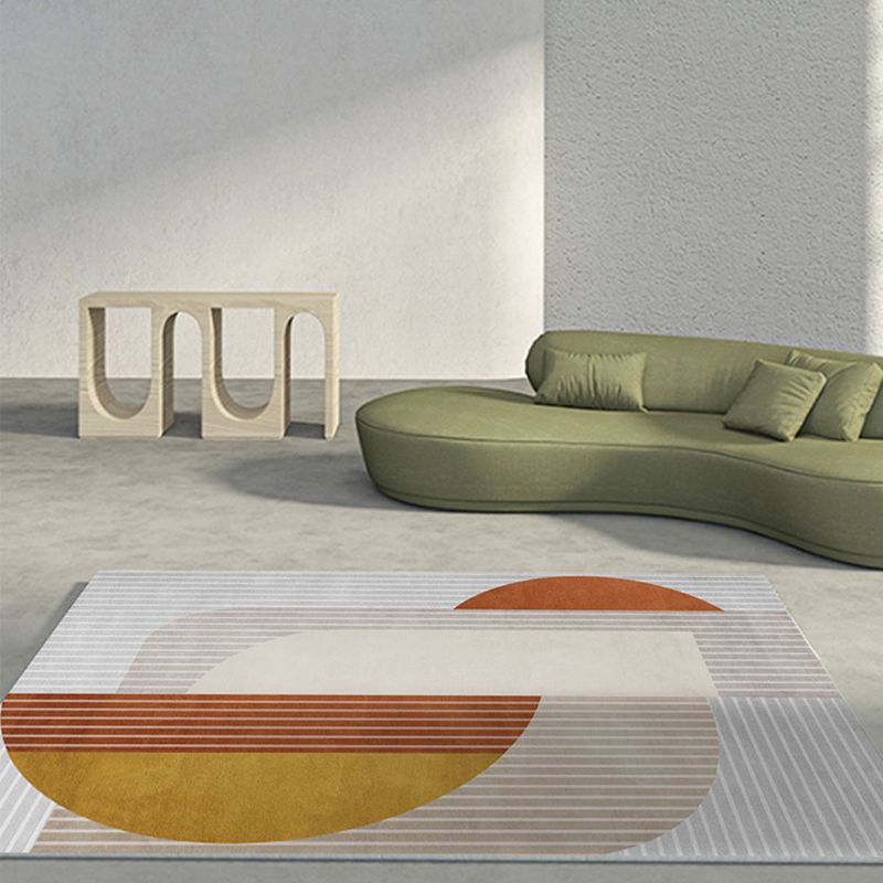 Dark Green Modern Rug Polyester Irregular Spot Rug Washable Rug for Drawing Room