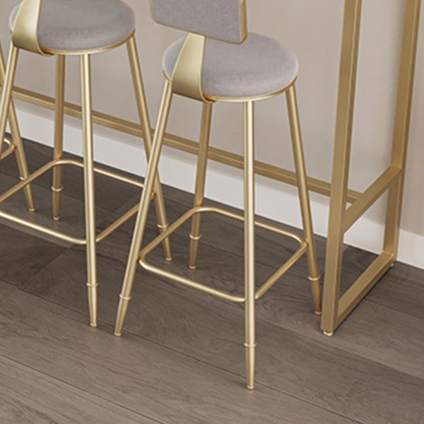 Glam Rectangle Bar Table Set 1/3/4/5 Pcs Iron Frame Bar Table and Upholstered Stools