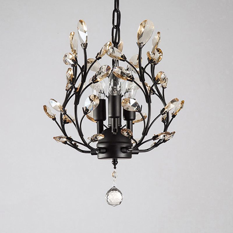 3-Lights American Style Crystal Kronleuchter 33 "breite Zweige geformte Beleuchtungsstoffe für Schlafzimmer Esszimmer