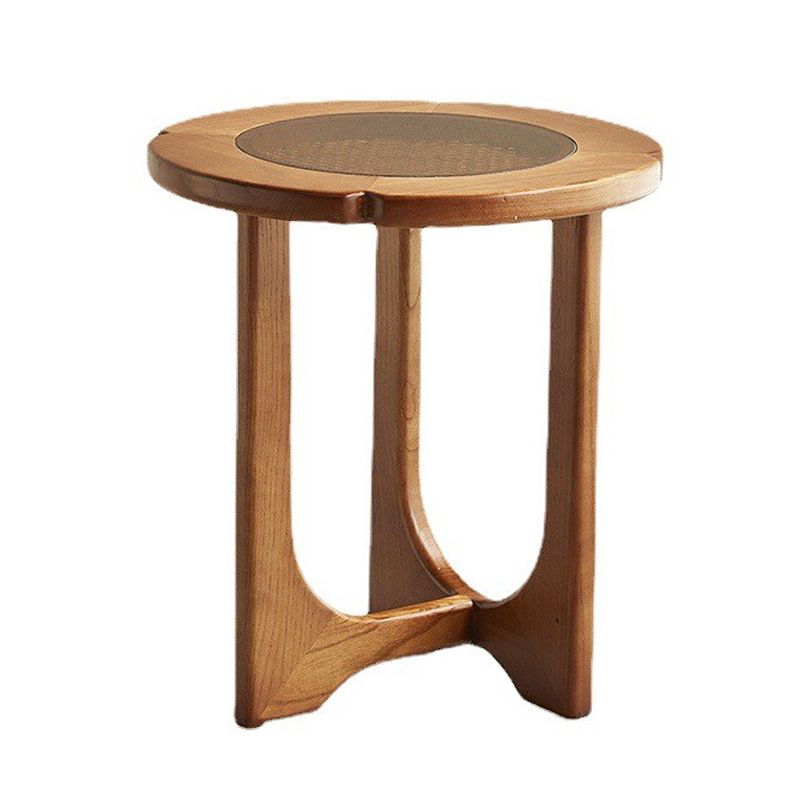 Glass-Topped Coffee Cocktail Table with Cross Legs Contemporary Coffee Table