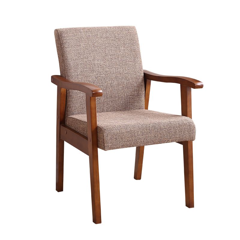 Enkele massieve rug dineren fauteuil gestoffeerde tankstoelen met houten benen