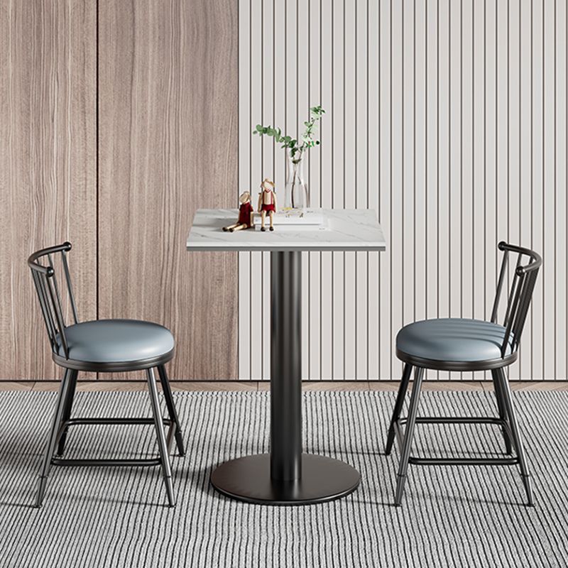 Modern 1/2/3/5 Pcs Bar Set with Square Pub Table and Metal Stools for Home