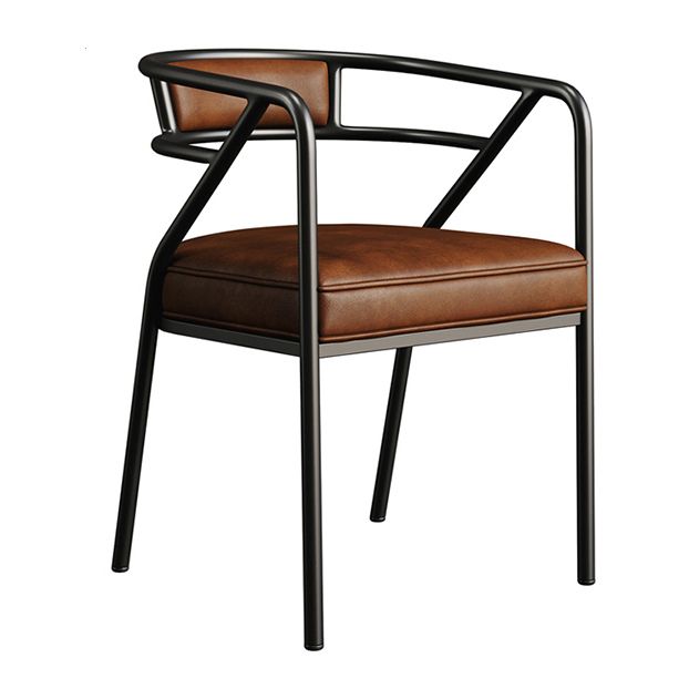 Glam Style Arm Chair Open Back Indoor Dining Chair for Dining Room