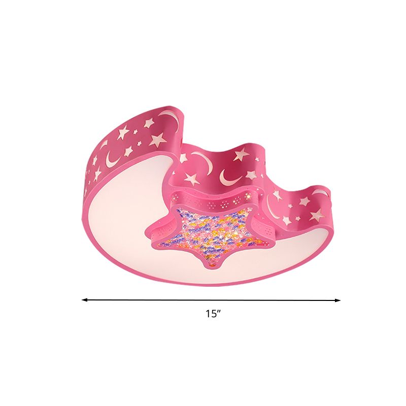 Lampada da soffitto in acrilico Art Déco con montaggio a incasso per la scuola materna