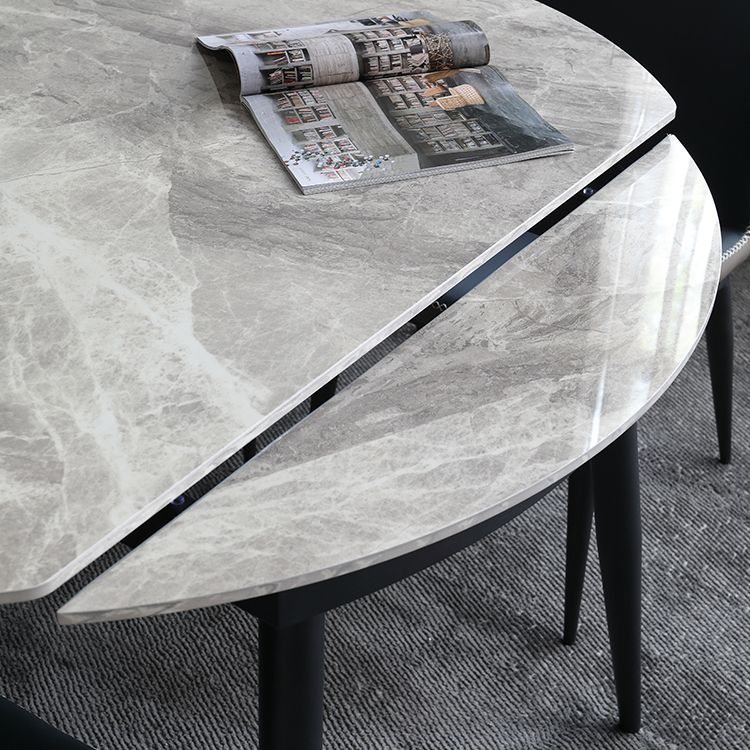 Extendable Dining Table Set 1/4/5/7 Pieces with Metal Base Kitchen Furniture Set