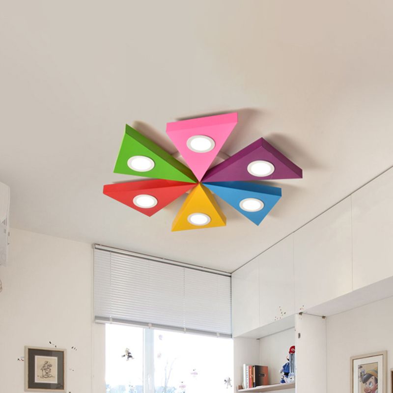 Lámpara de luz de techo para techo de montura de color acrílico de molino de viento