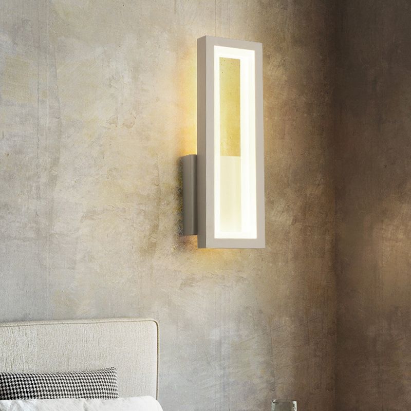 Lámpara de pared negra simple y moderna de vidrio rectangular simple