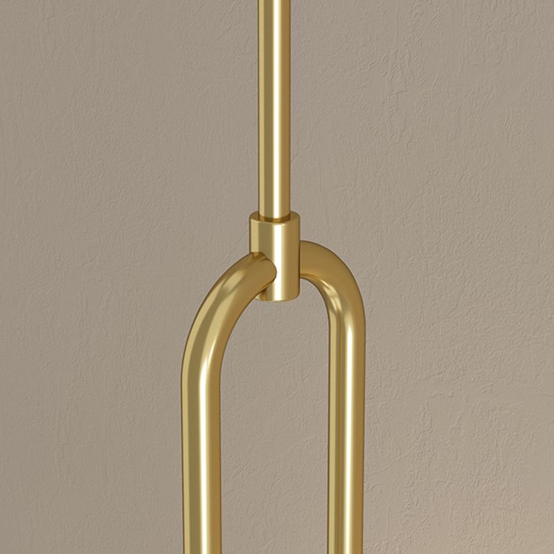 Circular LED Hanging Light Fixture Minimalism Metal Black-Gold Drop Pendant for Bedroom