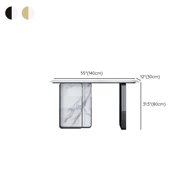 Stone Rectangle Accent Table Modern 31.5" Tall Console Table