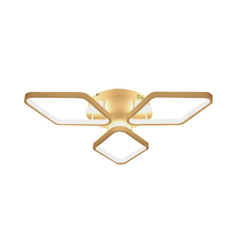 Witte rhombus plafond spoeling mount moderne led acryl semi spoeling verlichting in wit/warm licht, 20 "/21" breed