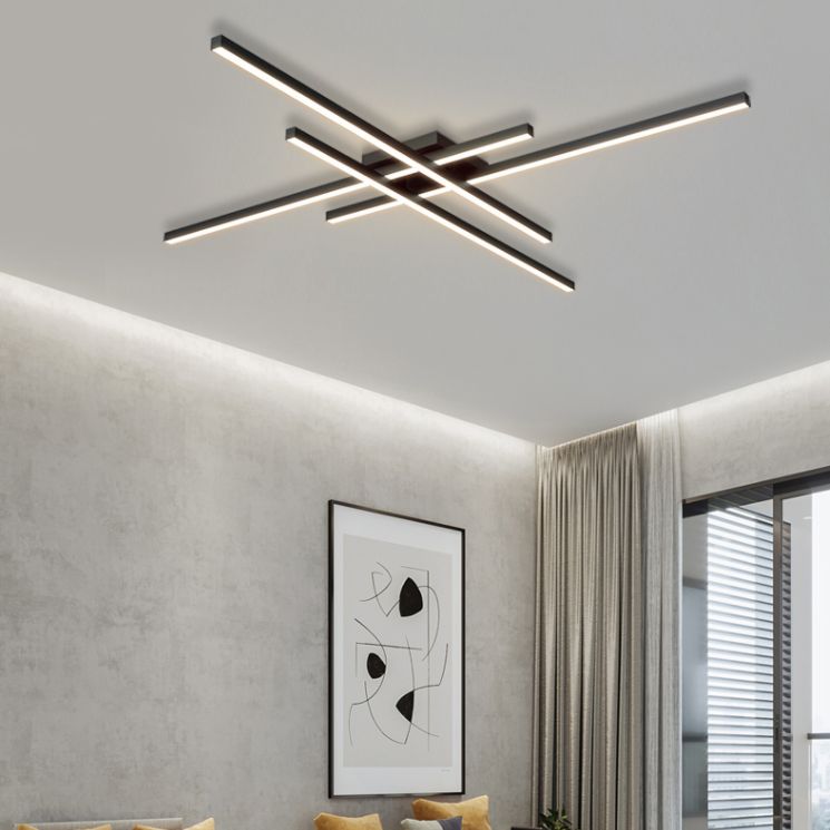 Linear Modern Flush Mount LED Metal Ceiling Mounted Light for Living Room