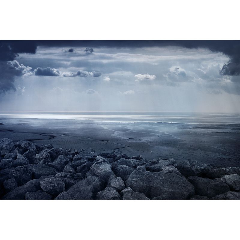 Grey Endless Flatland Wall Mural Stain-Proof Contemporary Living Room Wall Decor