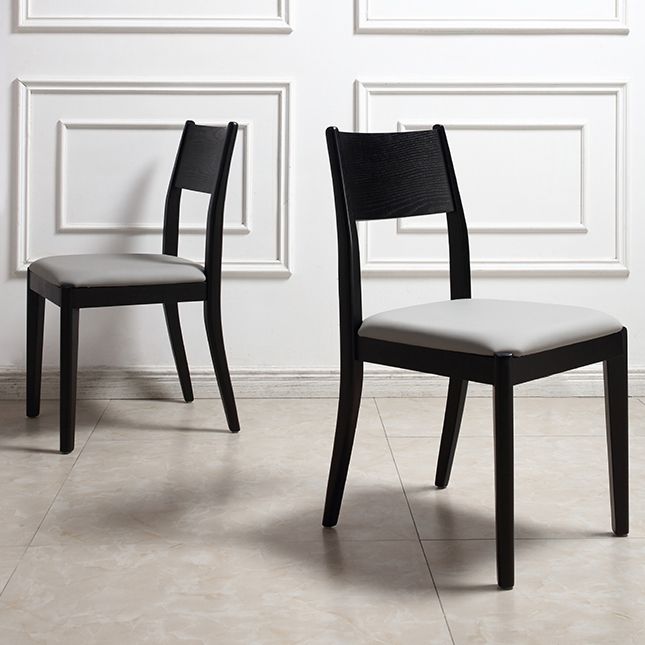 Chaise de salle à manger industrielle, chaise à dossier ouvert avec pieds en bois noir, pour usage domestique