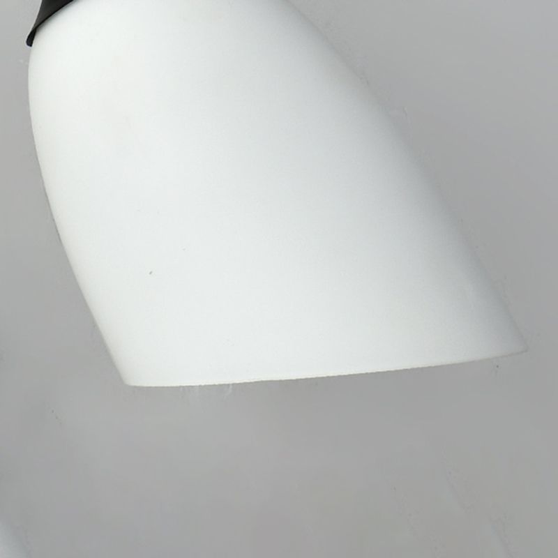 Black Metal Wall Light Modernism White Shaded Lighting for Foyer