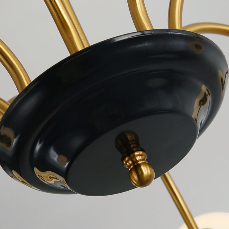 American Style Chandelier White Glass Pendant Lighting Fixtures for Dining Room