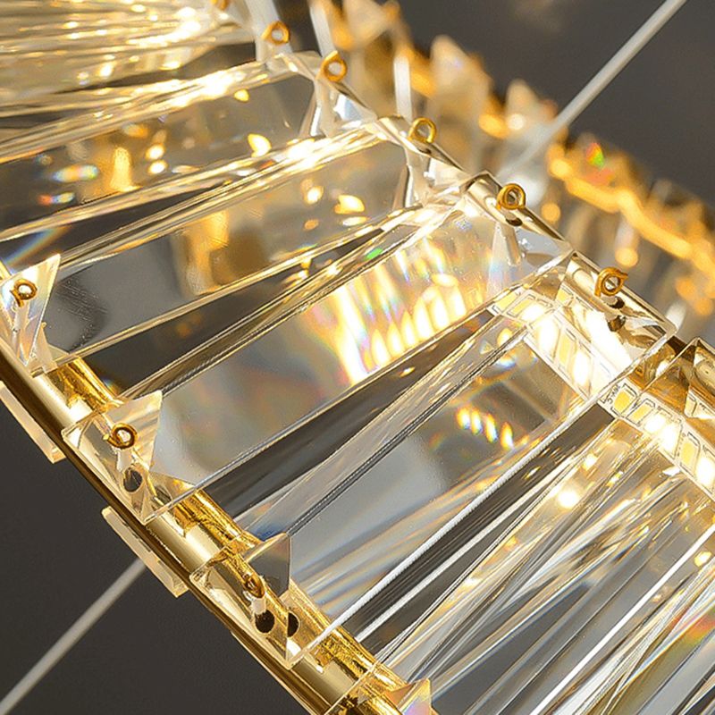 Modern Creative LED Pendant Light Crystal Circular Chandelier for Living Room