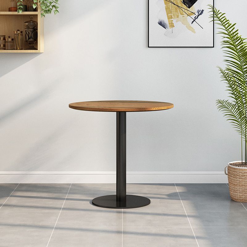 Industrial Wood Dinner Table Brown Table with Black Frame for Dining Room