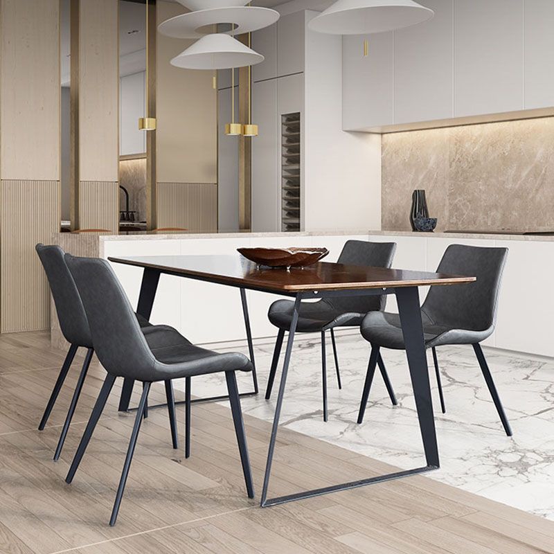 Silla auxiliar de comedor de metal industrial Silla de comedor con respaldo sólido (juego de 2)