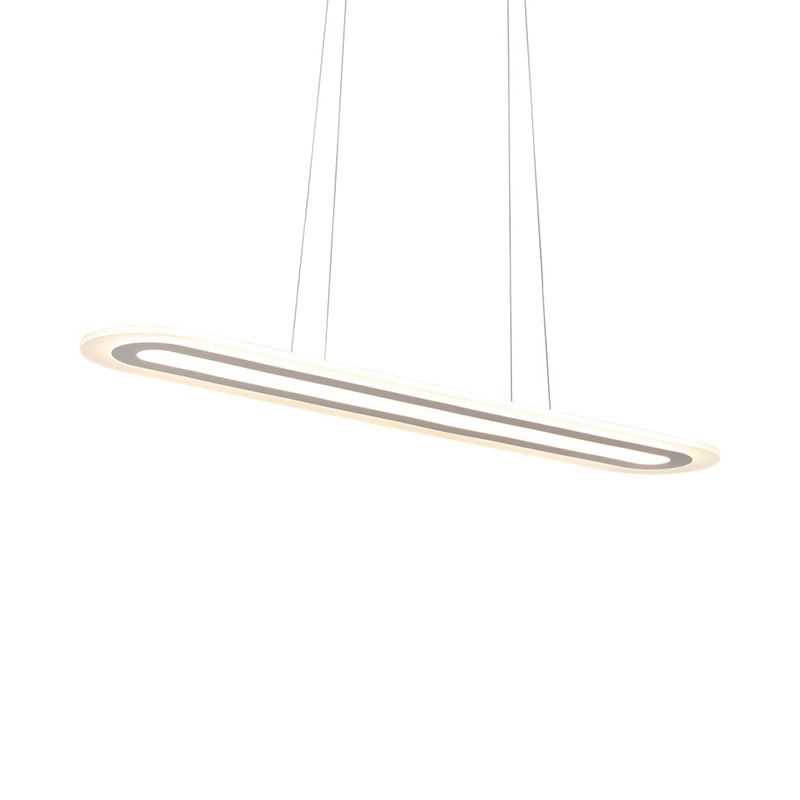 Kit de lámpara de colgante acrílico de techo ovalado blanco con luz acrílica LED en luz cálida/blanca/natural, 16 "/23.5" /31.5 "de ancho