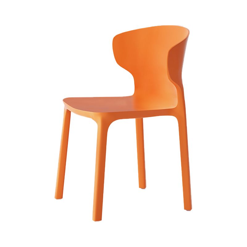 Sillas de comedor de plástico estilo escandinavo sin brazos Sillas con respaldo (juego de 4)