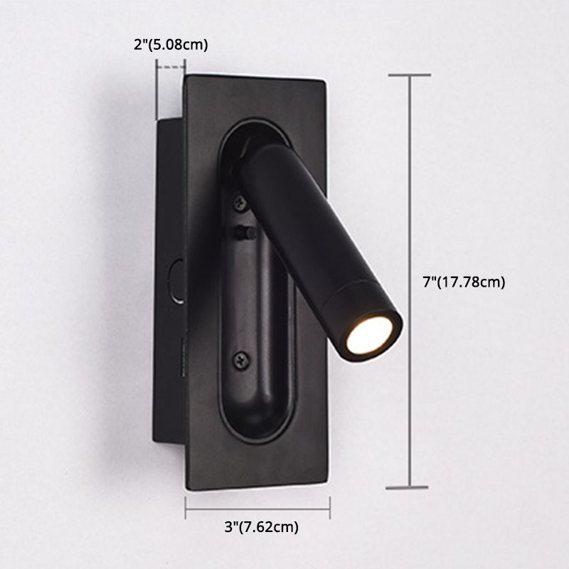 Schwarz 1-Licht-LED-Wandleuchten im modernen prägnanten Aluminium rechteckig Wandlicht mit Acrylschatten