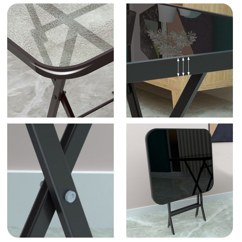 Mesa de comedor de estilo moderno Vidrsts Use para el hogar con marco negro