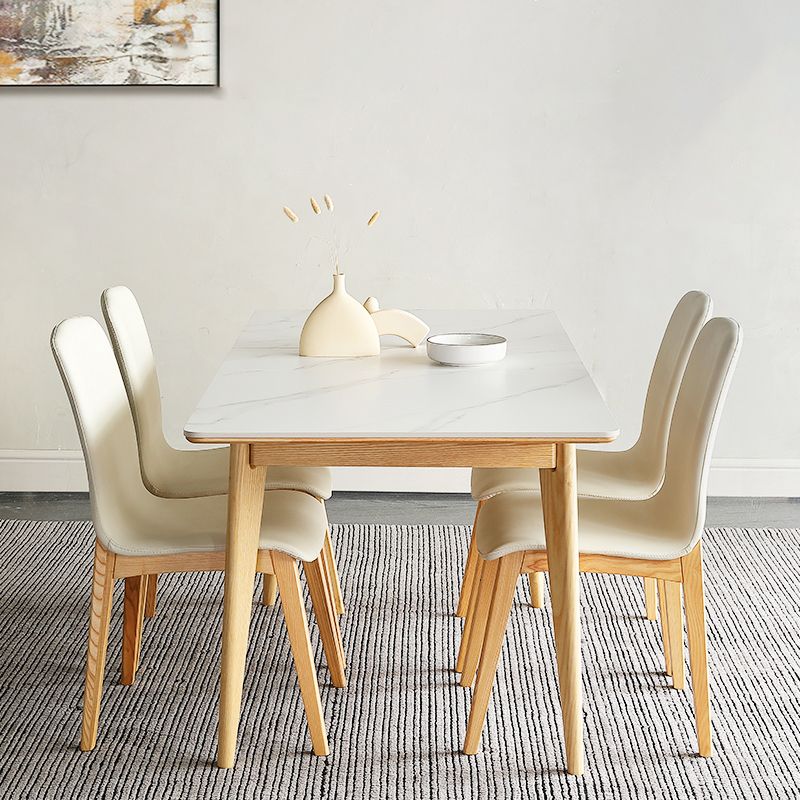 Modern Style Dining Table Sintered Stone Drop-Leaf Table for Home