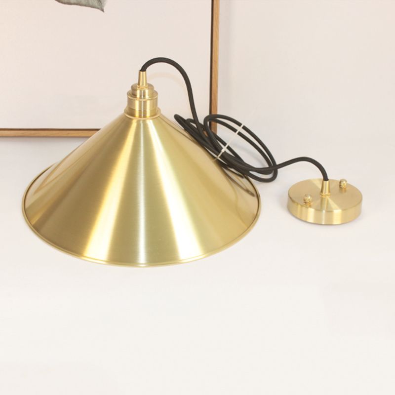 Pendre en forme de cône suspension de la lampe à manger en laiton moderne kit de lampe suspendue en or