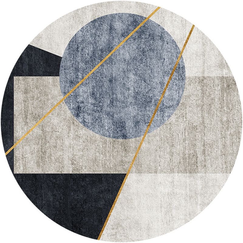 Blauw contrast kleurgebied tapijt modern polyester gebied tapijt anti-slip gemakkelijke tapijt tapijt voor woningdecoratie