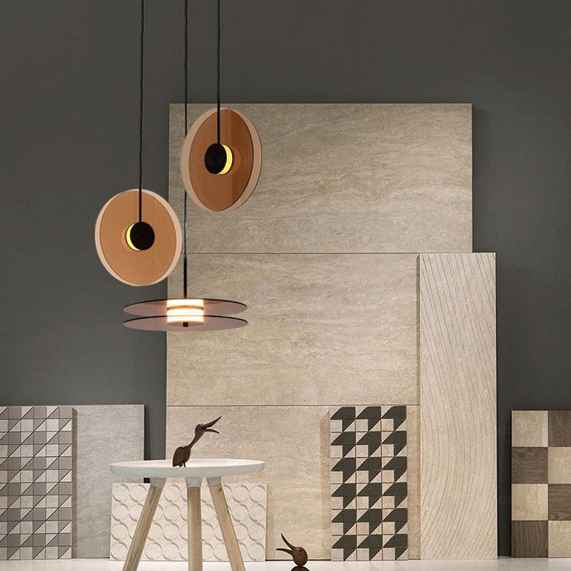 Modern Style LED Pendant Light 1 Light Round Glass Hanging Light for Dinning Room