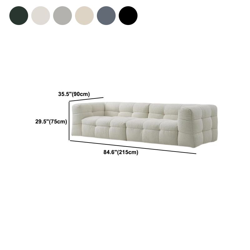 Modern Style Sofa Bed Velvet Material Square Form Armrest Tufted Back Sofa