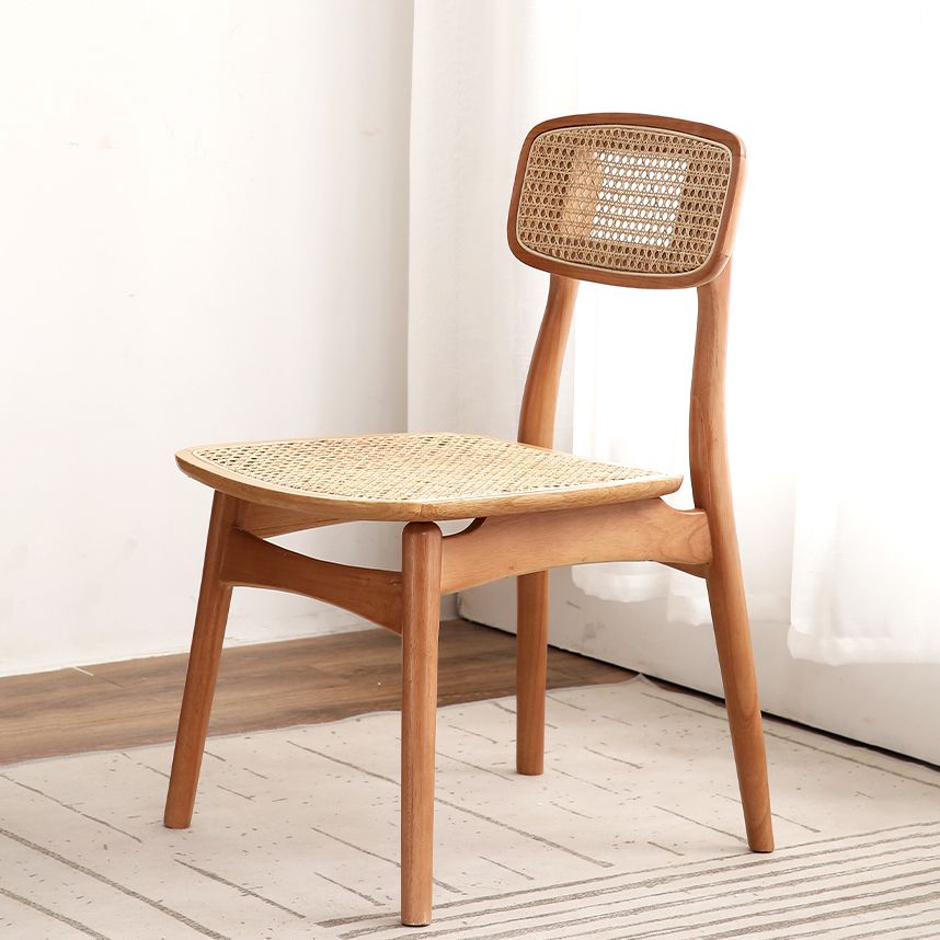 Chaises en bois d'hévéa de style tropical, cuisine, salle à manger, chaise latérale à dossier ouvert