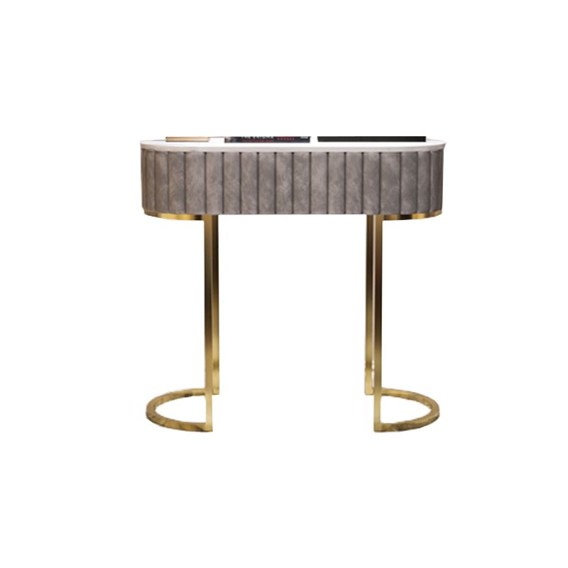 Oval Marble Console Table Ironcraft Frame Accent Table for Hall