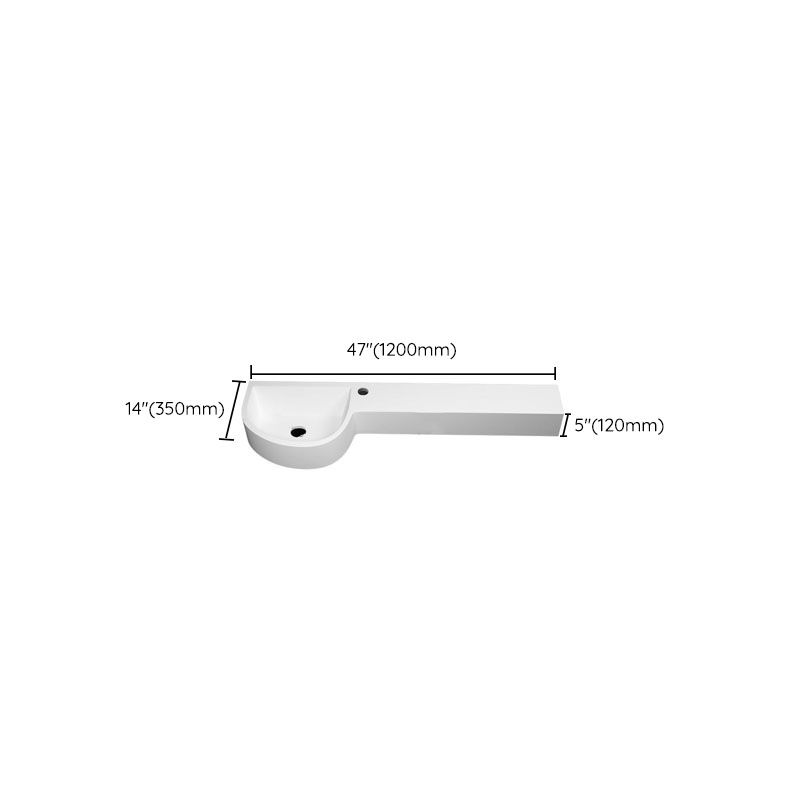 Contemporary Bathroom Sink Man Made Rock Specialty Wall Mount Bathroom Sink without Faucet