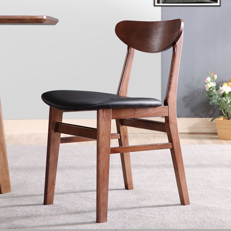 Sillas laterales de comedor con respaldo abierto de diseño moderno Sillas laterales de comedor de madera (juego de 2)