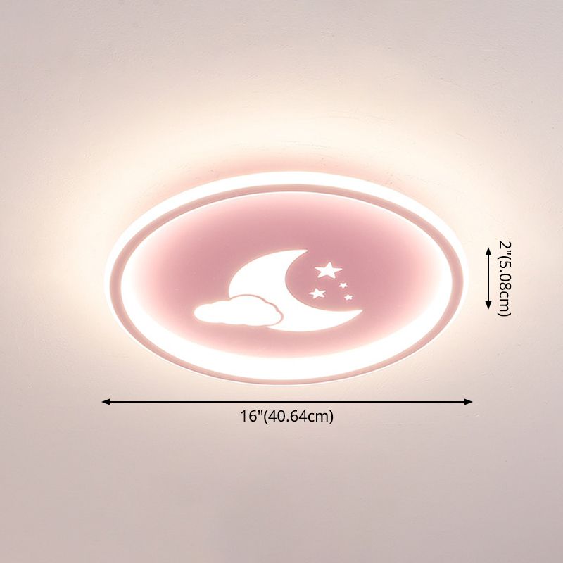 Lámparas de luz de Luna y estrella 1 lámparas modernas de techo de dormitorio incorporadas de metal ligero