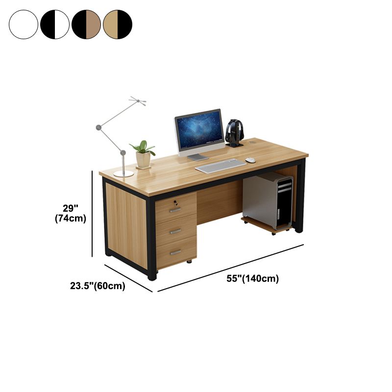 Rectangular Modern Computer Desk Manufactured Wood Desk with Locking Drawer