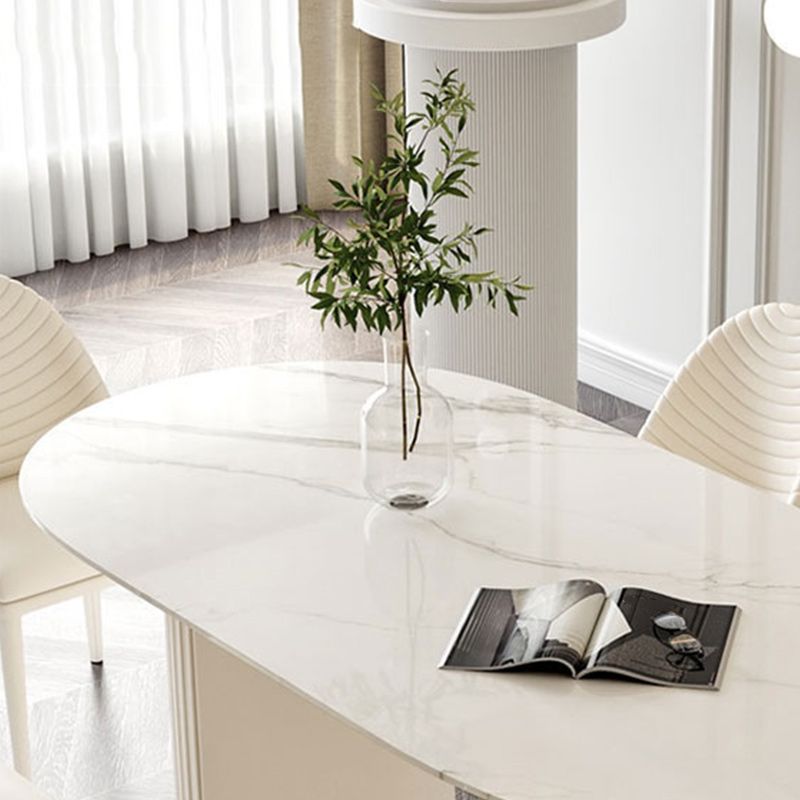 Glam Oval Dining Set Stone 1/4/5/7 Pieces Dining Furniture for Home