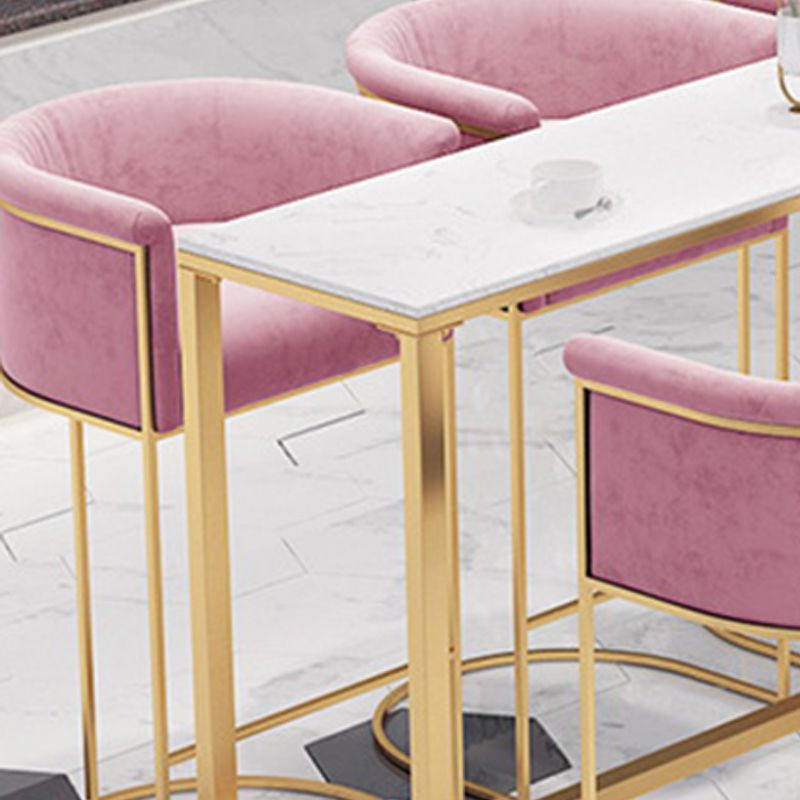 Modern Bar-height Table FauxMarble Top Bistro Bar Table for Living Room