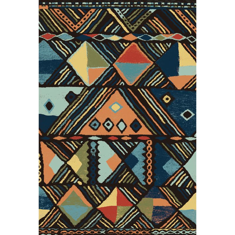 Boho Parlor Tapijt Multi-kleuren geometrisch geprint gebied Tapijt Synthetisch Synthetisch Non-slip Pet Vriendelijk Gemakkelijke verzorging Binnen Tapijt