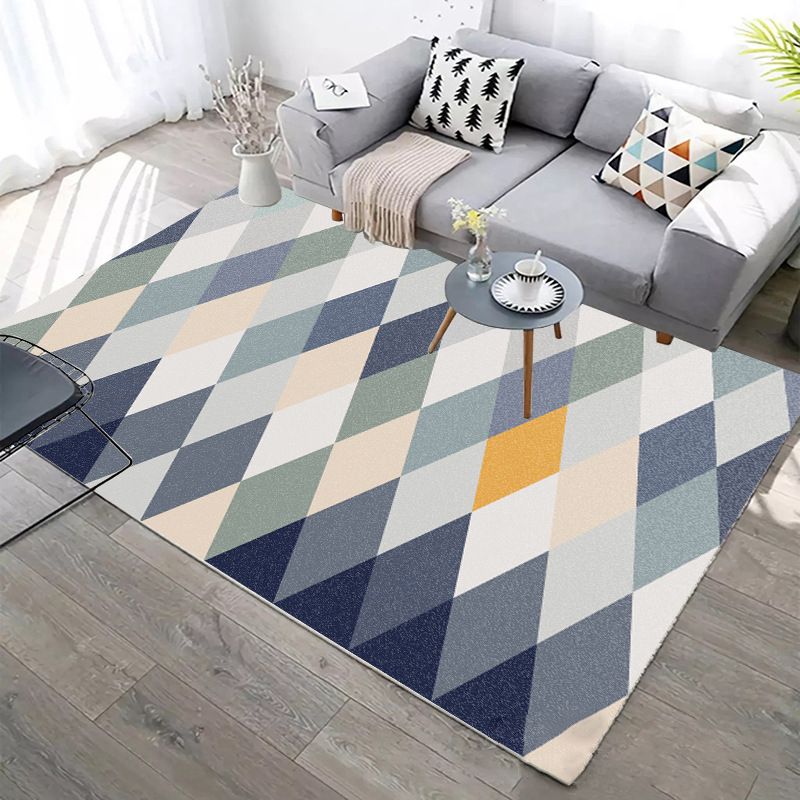 Nordic Rug Geometric Area Carpet Polyester Washable Rug for Living Room, Office